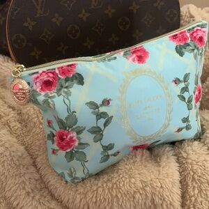 Estee Lauder Light Blue Floral Cosmetic Bag